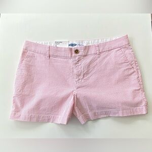Old Navy Everyday Shorts, Pinstriped Mid-Rise Cotton-Blend Chino Shorts, Size: 8